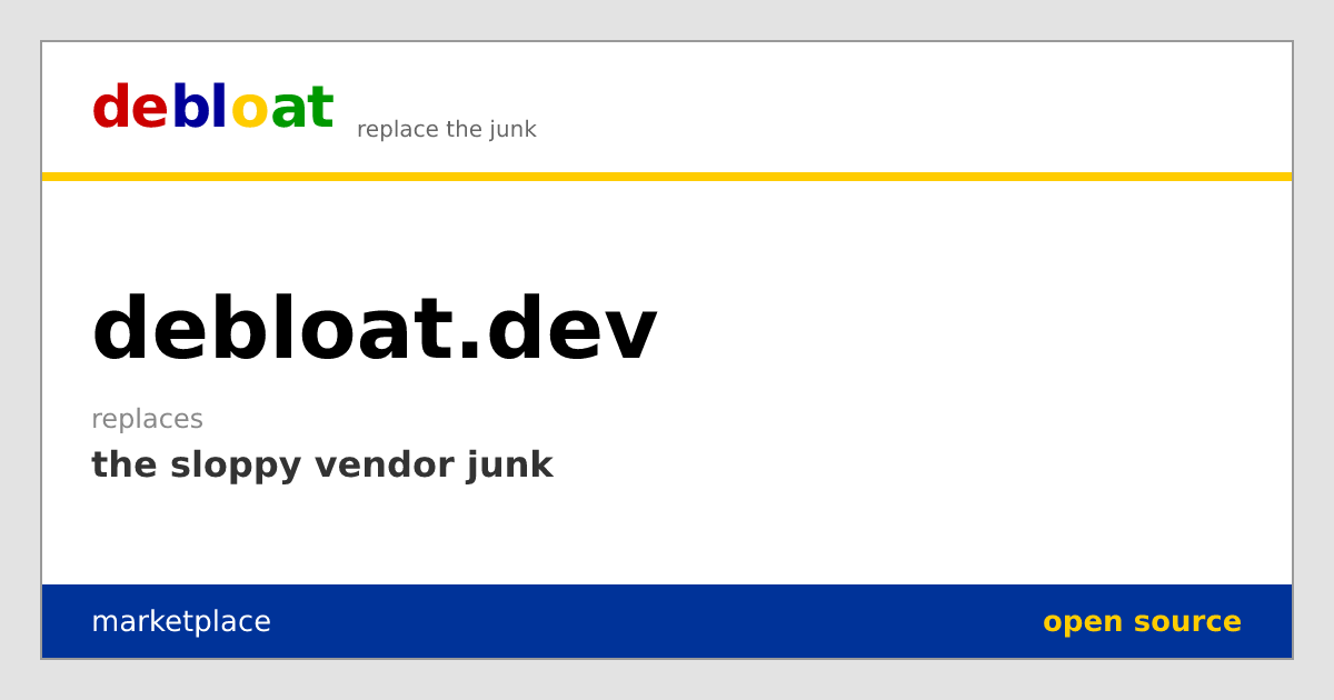 A website for debloated open source alternatives